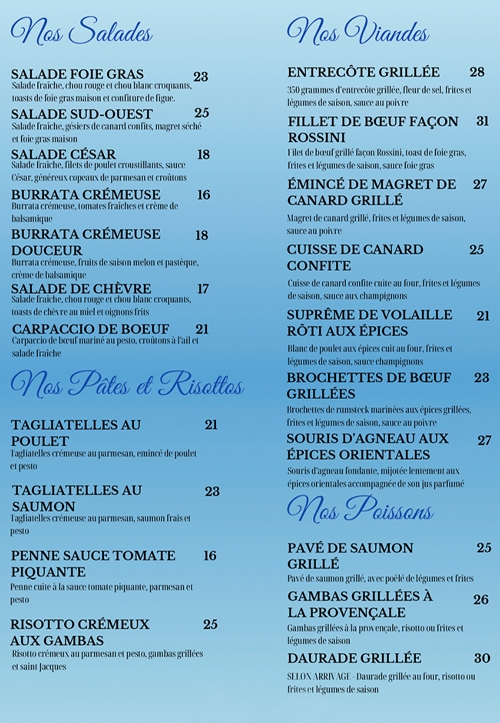 Le comptoir Gourmand Toulouse. Menu et carte